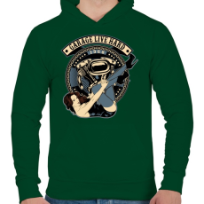 PRINTFASHION Motoros gyorsgarázs - Férfi kapucnis pulóver - Sötétzöld