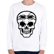 PRINTFASHION Motoros koponya - Gyerek pulóver - Fehér gyerek pulóver, kardigán