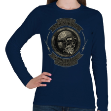 PRINTFASHION Motoros koponya - Női hosszú ujjú póló - Sötétkék női póló