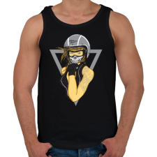 PRINTFASHION Motoros lány - Férfi atléta - Fekete atléta, trikó