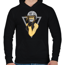 PRINTFASHION Motoros lány - Férfi kapucnis pulóver - Fekete férfi pulóver, kardigán