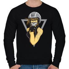 PRINTFASHION Motoros lány - Férfi pulóver - Fekete férfi pulóver, kardigán