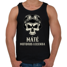 PRINTFASHION Motoros legenda - Névvel - Férfi atléta - Fekete atléta, trikó