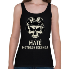 PRINTFASHION Motoros legenda - Névvel - Női atléta - Fekete női trikó