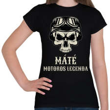 PRINTFASHION Motoros legenda - Névvel - Női póló - Fekete női póló