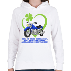 PRINTFASHION Motoros őrangyal - Női kapucnis pulóver - Fehér