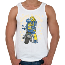PRINTFASHION Motoros pár - Férfi atléta - Fehér atléta, trikó