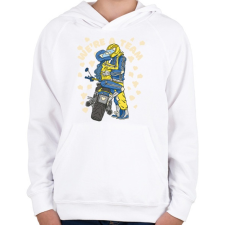 PRINTFASHION Motoros pár - Gyerek kapucnis pulóver - Fehér gyerek pulóver, kardigán
