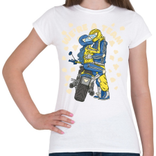 PRINTFASHION Motoros pár - Női póló - Fehér női póló