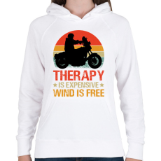 PRINTFASHION motoros póló - Női kapucnis pulóver - Fehér