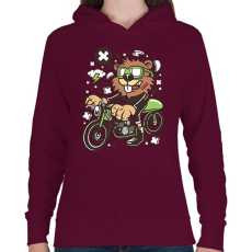 PRINTFASHION Motoros Rágcsávó - Női kapucnis pulóver - Bordó