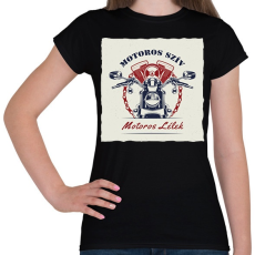 PRINTFASHION Motoros szív, motoros lélek - Női póló - Fekete