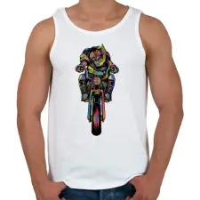 PRINTFASHION Motoros Télapó - Férfi atléta - Fehér atléta, trikó