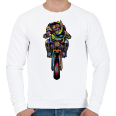 PRINTFASHION Motoros Télapó - Férfi pulóver - Fehér