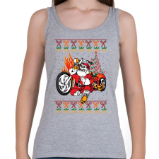 PRINTFASHION Motoros Télapó - Női atléta - Sport szürke női trikó