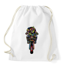PRINTFASHION Motoros Télapó - Sportzsák, Tornazsák - Fehér tornazsák