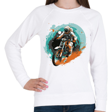 PRINTFASHION Motoros űrhajós - Női pulóver - Fehér