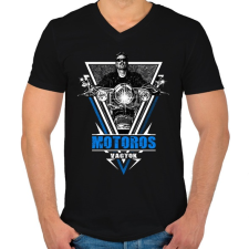 PRINTFASHION Motoros vagyok 2 - Férfi V-nyakú póló - Fekete férfi póló