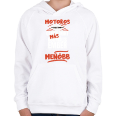 PRINTFASHION Motoros vagyok olyan mint más normális ember csak sokkal menőbb - Gyerek kapucnis pulóver - Fehér