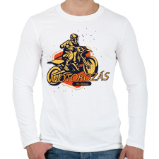 PRINTFASHION Motorozás az életem - Férfi hosszú ujjú póló - Fehér férfi póló