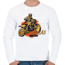 PRINTFASHION Motorozás az életem - Férfi pulóver - Fehér