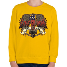 PRINTFASHION Motorozás az életem - Gyerek pulóver - Sárga