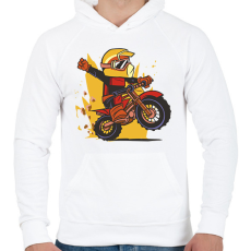 PRINTFASHION Motorozás - Férfi kapucnis pulóver - Fehér