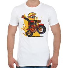 PRINTFASHION Motorozás - Férfi póló - Fehér férfi póló