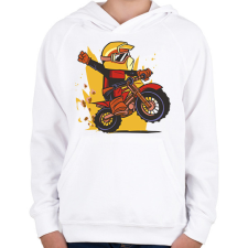 PRINTFASHION Motorozás - Gyerek kapucnis pulóver - Fehér gyerek pulóver, kardigán