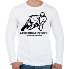 PRINTFASHION MOTOROZNI MEGYEK - Férfi hosszú ujjú póló - Fehér férfi póló