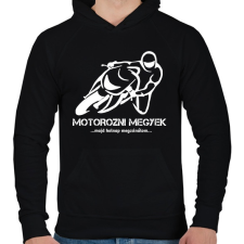 PRINTFASHION MOTOROZNI MEGYEK - Férfi kapucnis pulóver - Fekete férfi pulóver, kardigán