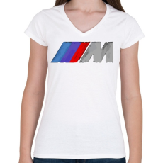 PRINTFASHION Motorsports - Női V-nyakú póló - Fehér