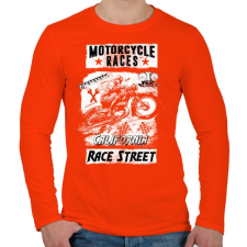 PRINTFASHION Motorverseny - Férfi hosszú ujjú póló - Narancs férfi póló