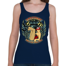 PRINTFASHION Motorverseny - Női atléta - Sötétkék női trikó