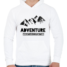 PRINTFASHION Mountain adventure - Férfi kapucnis pulóver - Fehér férfi pulóver, kardigán