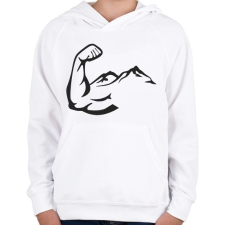 PRINTFASHION Mountain Bici - Gyerek kapucnis pulóver - Fehér gyerek pulóver, kardigán