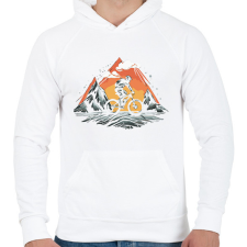 PRINTFASHION Mountain bike - Férfi kapucnis pulóver - Fehér férfi pulóver, kardigán