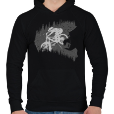 PRINTFASHION Mountain bike - Férfi kapucnis pulóver - Fekete