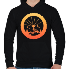 PRINTFASHION MOUNTAIN BIKE - Férfi kapucnis pulóver - Fekete férfi pulóver, kardigán