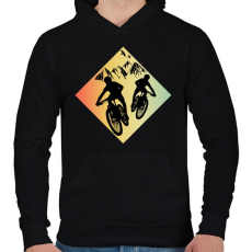 PRINTFASHION MOUNTAIN BIKE - Férfi kapucnis pulóver - Fekete