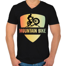 PRINTFASHION MOUNTAIN BIKE - Férfi V-nyakú póló - Fekete