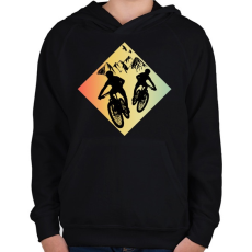PRINTFASHION MOUNTAIN BIKE - Gyerek kapucnis pulóver - Fekete