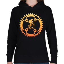 PRINTFASHION MOUNTAIN BIKE - Női kapucnis pulóver - Fekete női pulóver, kardigán