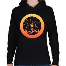 PRINTFASHION MOUNTAIN BIKE - Női kapucnis pulóver - Fekete női pulóver, kardigán