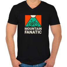PRINTFASHION MOUNTAIN FANATIC 2 - Férfi V-nyakú póló - Fekete