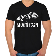 PRINTFASHION Mountain - Férfi V-nyakú póló - Fekete férfi póló