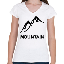 PRINTFASHION Mountain  - Női V-nyakú póló - Fehér női póló