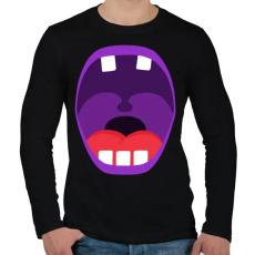 PRINTFASHION Mouth - Férfi hosszú ujjú póló - Fekete