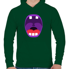 PRINTFASHION Mouth - Férfi kapucnis pulóver - Sötétzöld férfi pulóver, kardigán