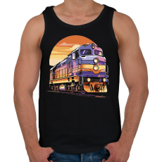 PRINTFASHION Mozdony - Férfi atléta - Fekete